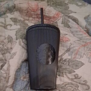 Starbucks Matte Black Tumbler with Straw